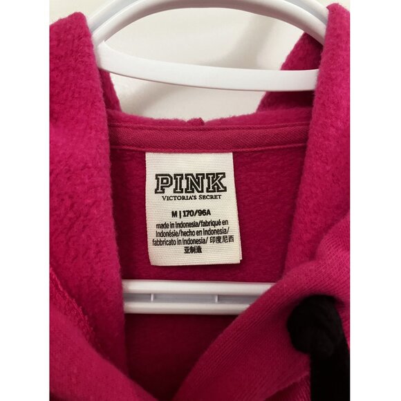 PINK Victoria's Secret Hot Pink Pullover Hoodie Size M - Picture 3 of 3